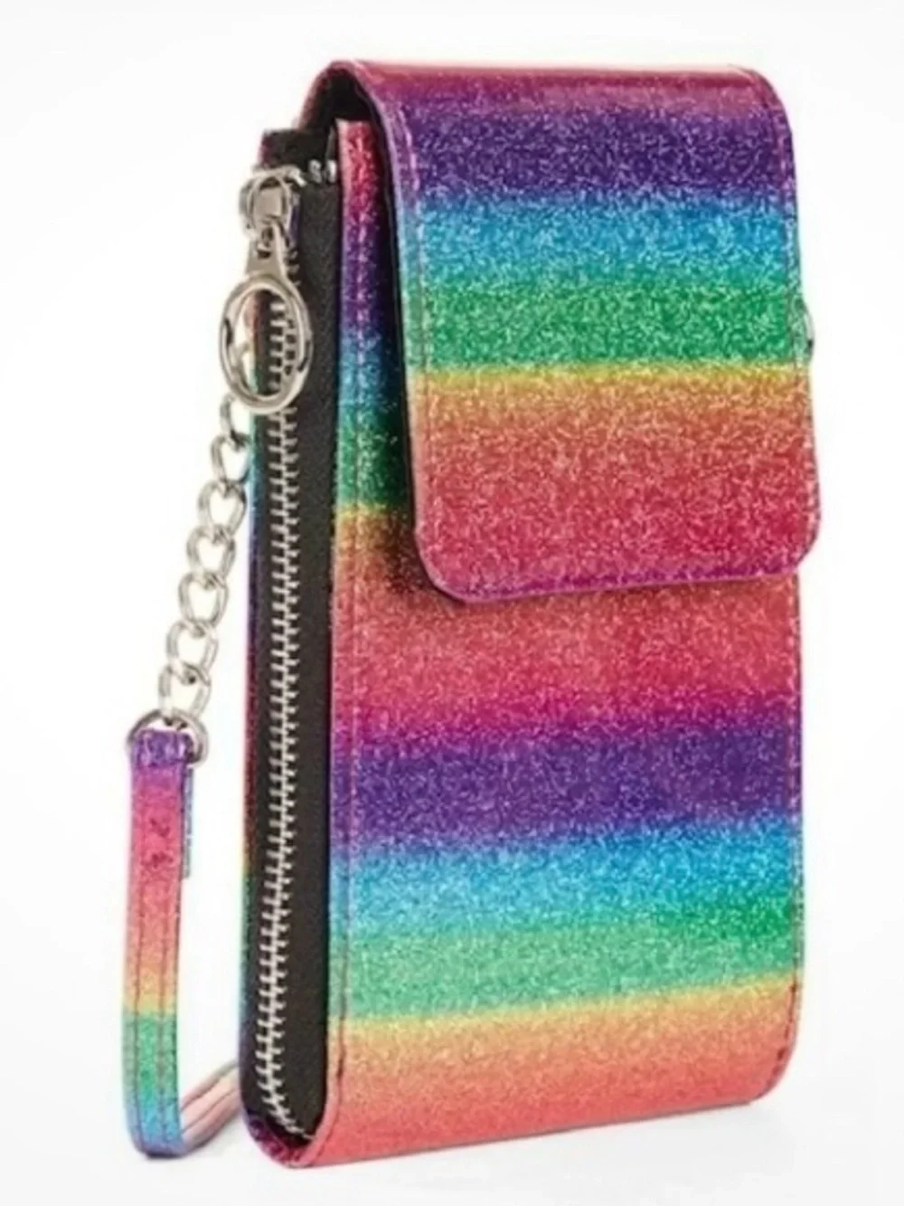 No Boundaries Rainbow Glitter Chain Crossbody Phone Case